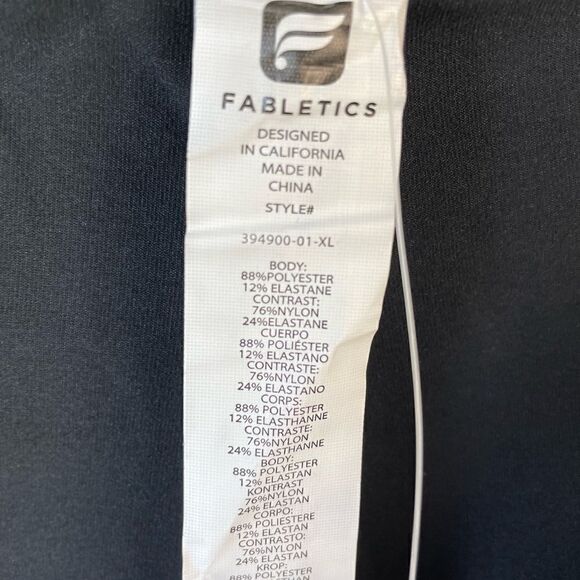 NWT Fabletics Black Cropped Athletic Leggings Size L - Picture 6 of 6